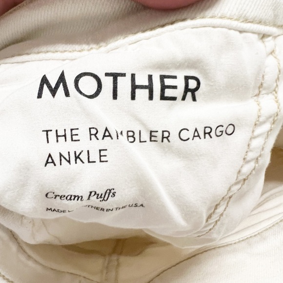 MOTHER Denim Womens Cream Puffs The Rambler Cargo Ankle High Waist Jean Size 29 - Picture 10 of 14